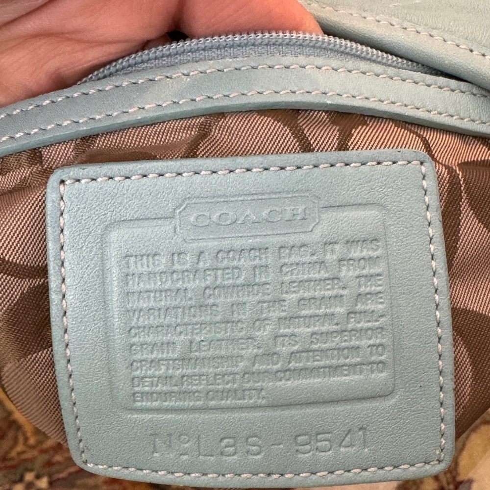 Coach Vintage 9541 Shoulder bag‎ light blue Leather Shoulder/ Handbag . - Picture 3 of 12